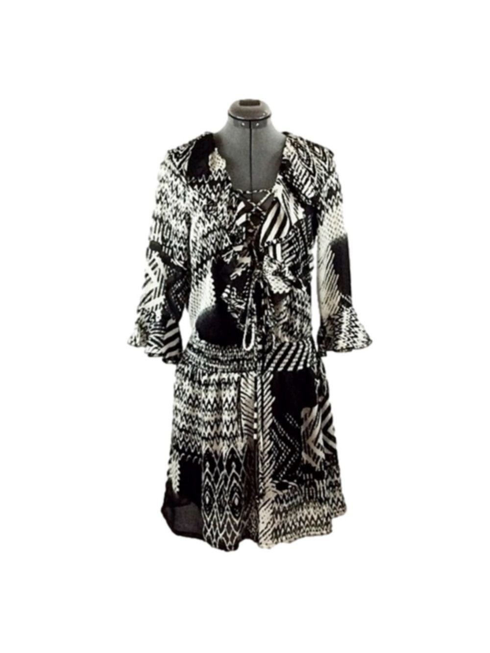 ARDEN B Abstract Black & White Tribal Print Dress, Size M. NWT!